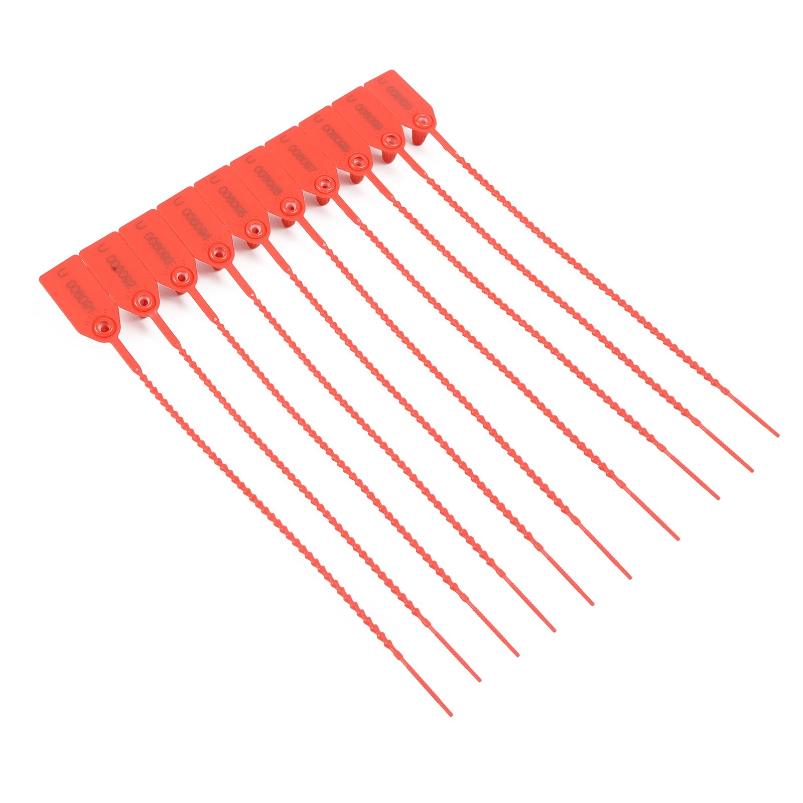 100PCS Plastic Tags, Security Seals Numbered Zip Ties Anti-Tamper Tags Pull for Luggage, Fire Extinguisher, Lothes, Shoes, etc(U 006001 to U 006100) Red, Red (100PCS)
