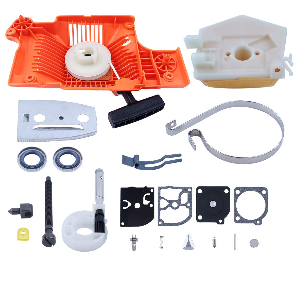 Kit de placa de barra de la banda de freno de la bomba de aceite del filtro de aire de arranque de Rewind para Husqvarna 51 55 repuestos de motosierra 503151803 503660102
