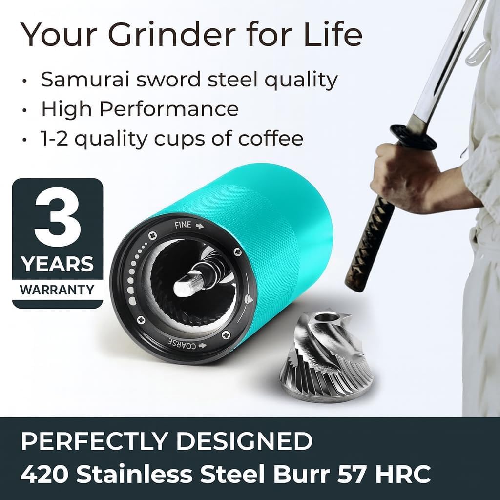 Chestnut C3 ESP Pro Hand Coffee Grinder, Stainless Steel S2C Conical Burr Manual Coffee Grinder with Foldable Handle, Adjustable Grind Setting for Espresso to French Press