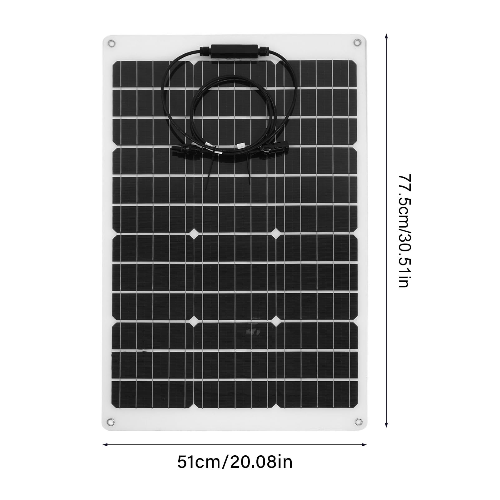 Aramox Kit Pannello Solare Flessibile, Set Pannello Solare Controller PET Monocristallino 70W 20V 4A con Diodo di Blocco Controller 40A per Tenda Cabina Barca Batteria 12V