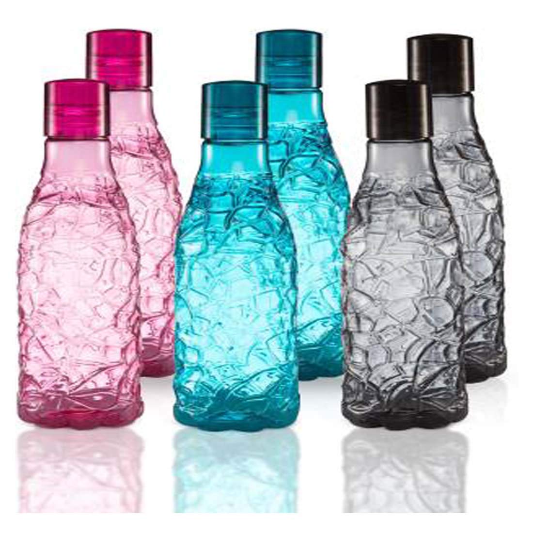 zms Marketing zms Water Bottle 1000 ml Water Bottles (Set of 6, Multicolor)