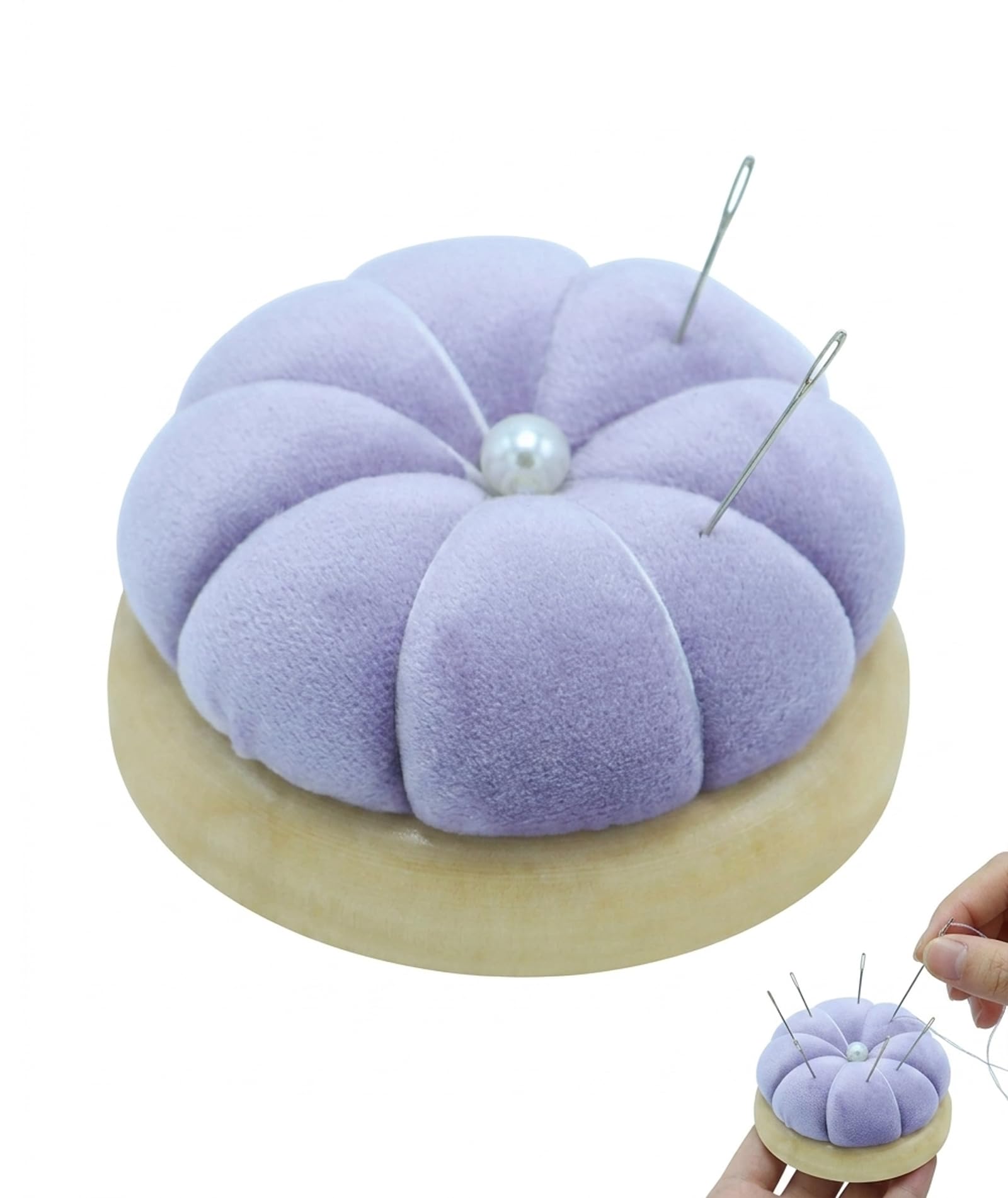 Pin Cushion, Velvet Pumpkin Base Needle Holder for Sewing Projects, DIY Crafts and Home Needlework, Compact Design for Students and Craft Enthusiasts, Portable Size for Travel and Gifting-image-18