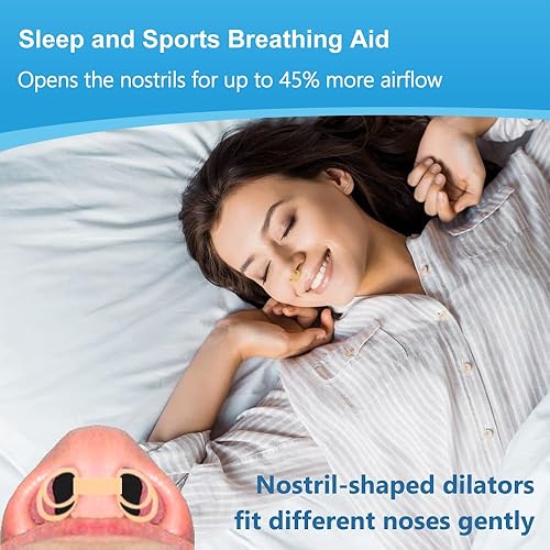 Miniatura 2 de WoodyKnows Dilatadores nasales dinámicos  Ayuda respiratoria deportiva para dormir  Ventilaciones nasales suaves y cómodas  Mejora el flujo de aire