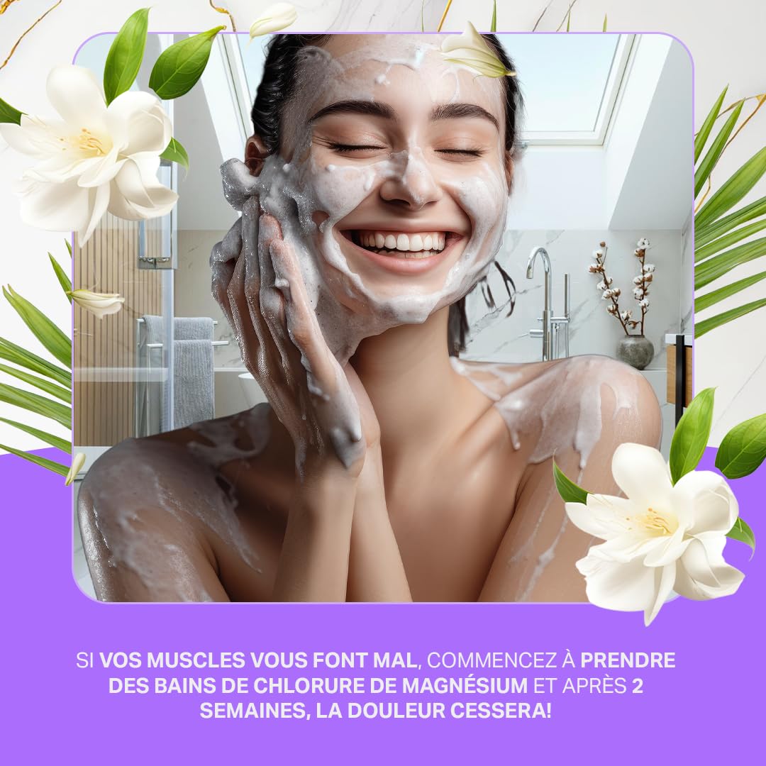 Chlorure de Magnésium Flakes I Cristaux de Magnésium pour Spa I Sel de Bain Relaxant Hexahydraté I Sels de Bain Naturels (8 Kg)
