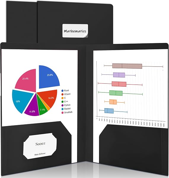 Sooez 6 Pack Colored Two Pocket Folders