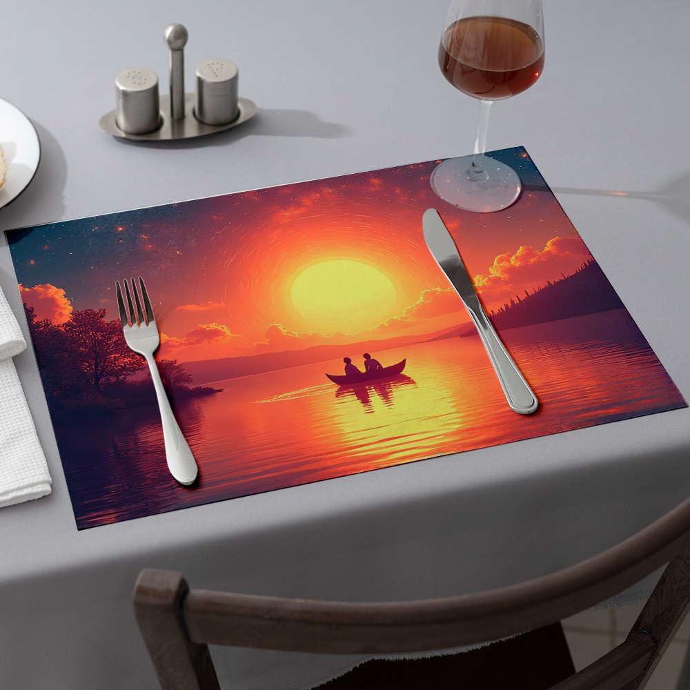 Sets de table rustiques de qualité supérieure avec motif de lac étoilé