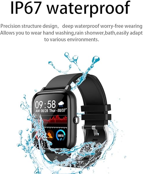 P6 Smartwatch IP68 Waterproof Impermeabile Full Touch Great Screen Health Smart Watch con Sport Frequenza Cardiaca Sonno di Monitoraggio del Sonno E Funzione di Chiamata BluetoothNero