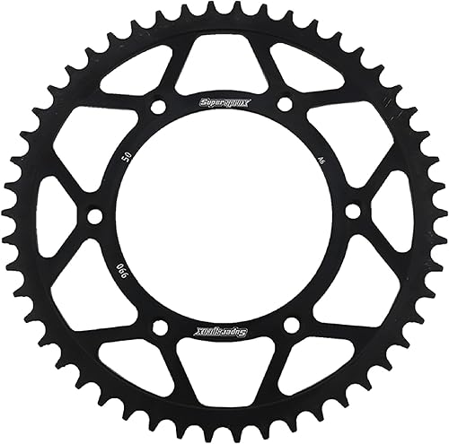 Supersprox RFE-990-50-BLK - Piñón trasero de acero, compatible con/repuesto para Husaberg FC 450 C 2004 2005, 550 FC 2004 2005, 250 FE 2013-2017,