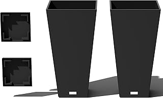 10 Garden Pergola Ideas UK Style for Compact Outdoor Spaces 50 Veradek V-Resin Indoor/Outdoor Taper Planter (Black, 26 inch - 2 Pack wi...
