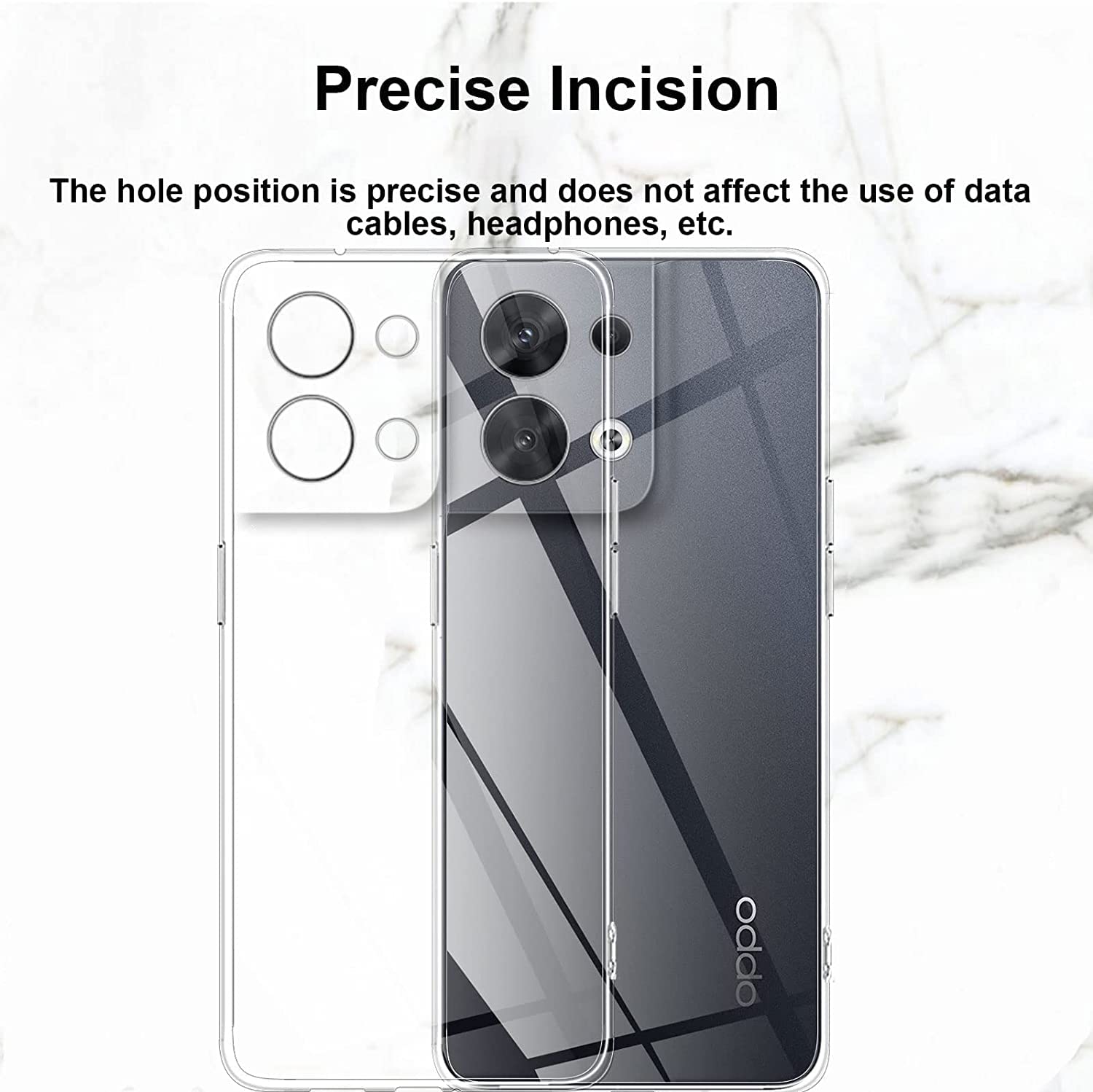 Cover in Gel TPU Trasparente per Oppo RENO5 Z 5G - A94 5G - A95 5G - F19 PRO - F19 PRO+, Ultra Sottile 0,33 mm, Morbido Flessibile, Custodia Silicone