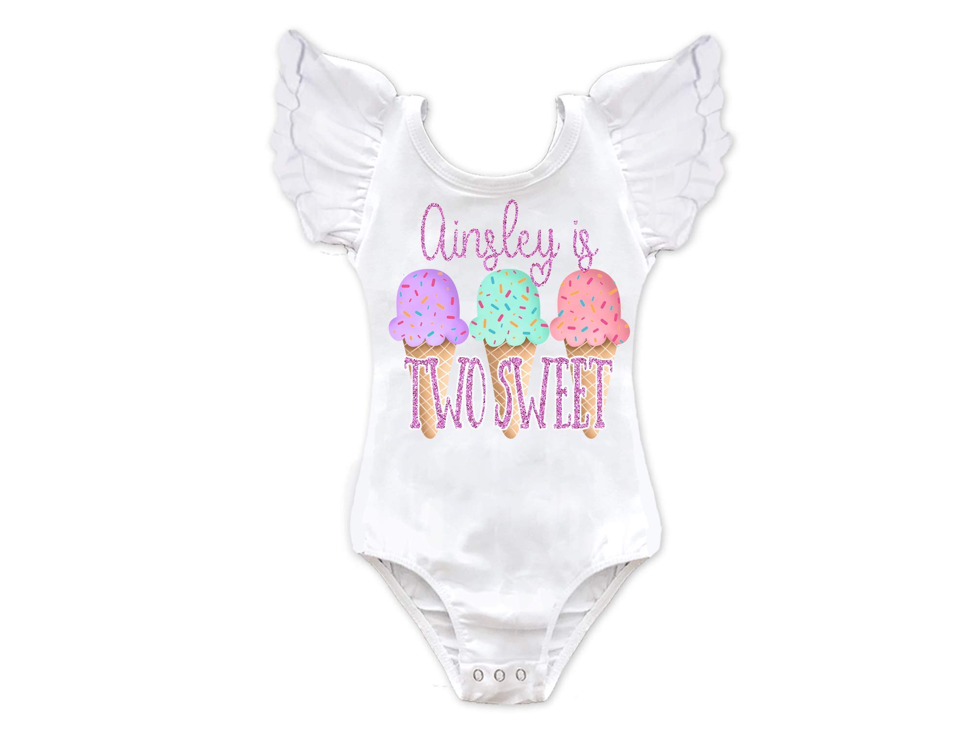 Girls Personalized Sweet Ice Cream Birthday Top any age