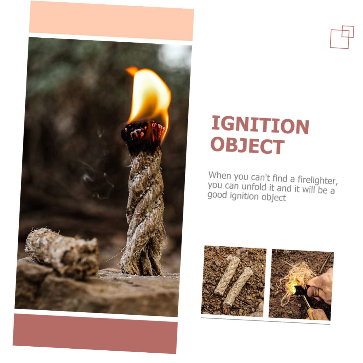 FOYTOKI Waxed Ropes 3pcs Fire Starter Tool for Campfires Grill Lighters Signal Fires