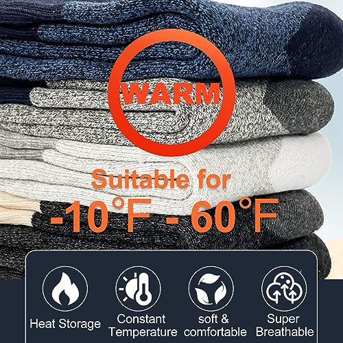 Vojopi NC08 Wool Socks Mens Thick 5 Pairs Thermal Warm Winter Socks thumb #1