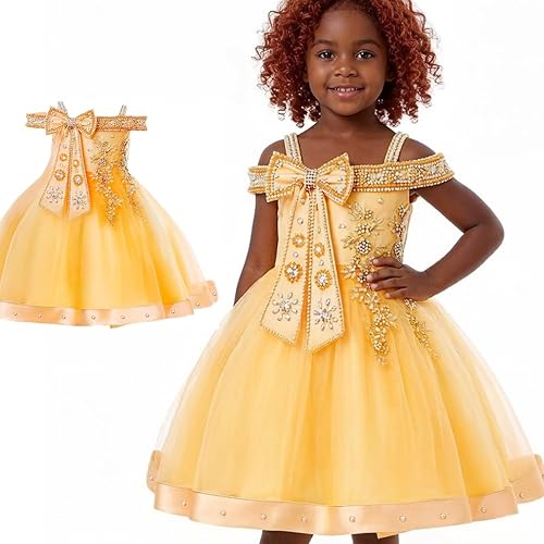 BD.SUN Girl Dress Handmade Sewing Sparkle Crystal Lace Applique Princess Pageant