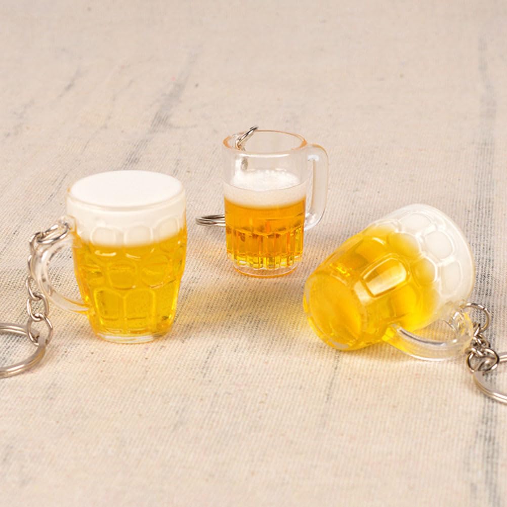 CALLARON 4 portachiavi per boccale di birra, modello auto, accessorio per zaino, portachiavi per borsa, borsa per auto, ornamenti da appendere, bicchiere per vino