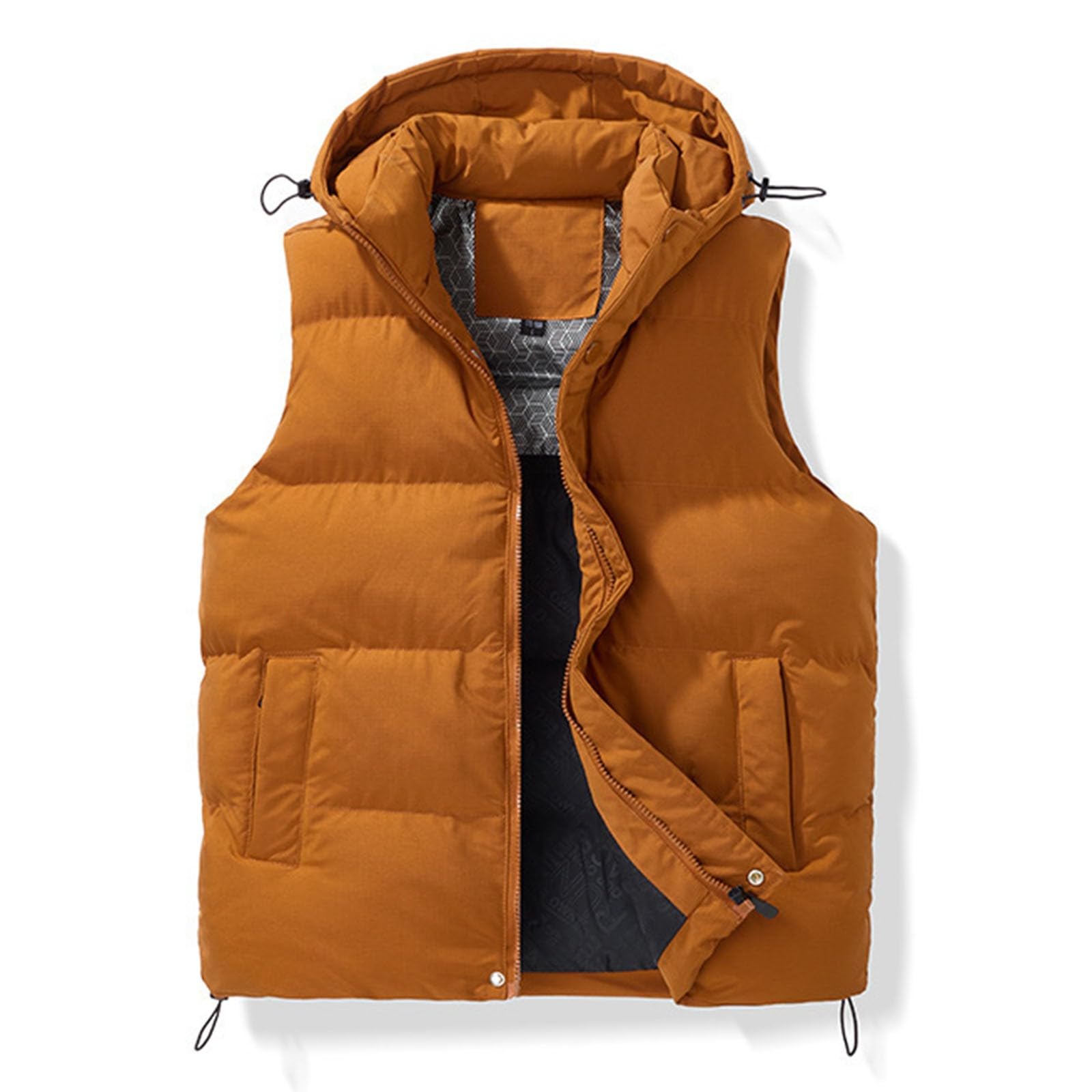 Genérico Chaleco ligero acolchado para hombre,Chalecos Acolchados Invierno Abrigo Pluma Sin Mangas Hombre chaqueta térmica correr con bolsillos ajuste regular deportivo entretiempo