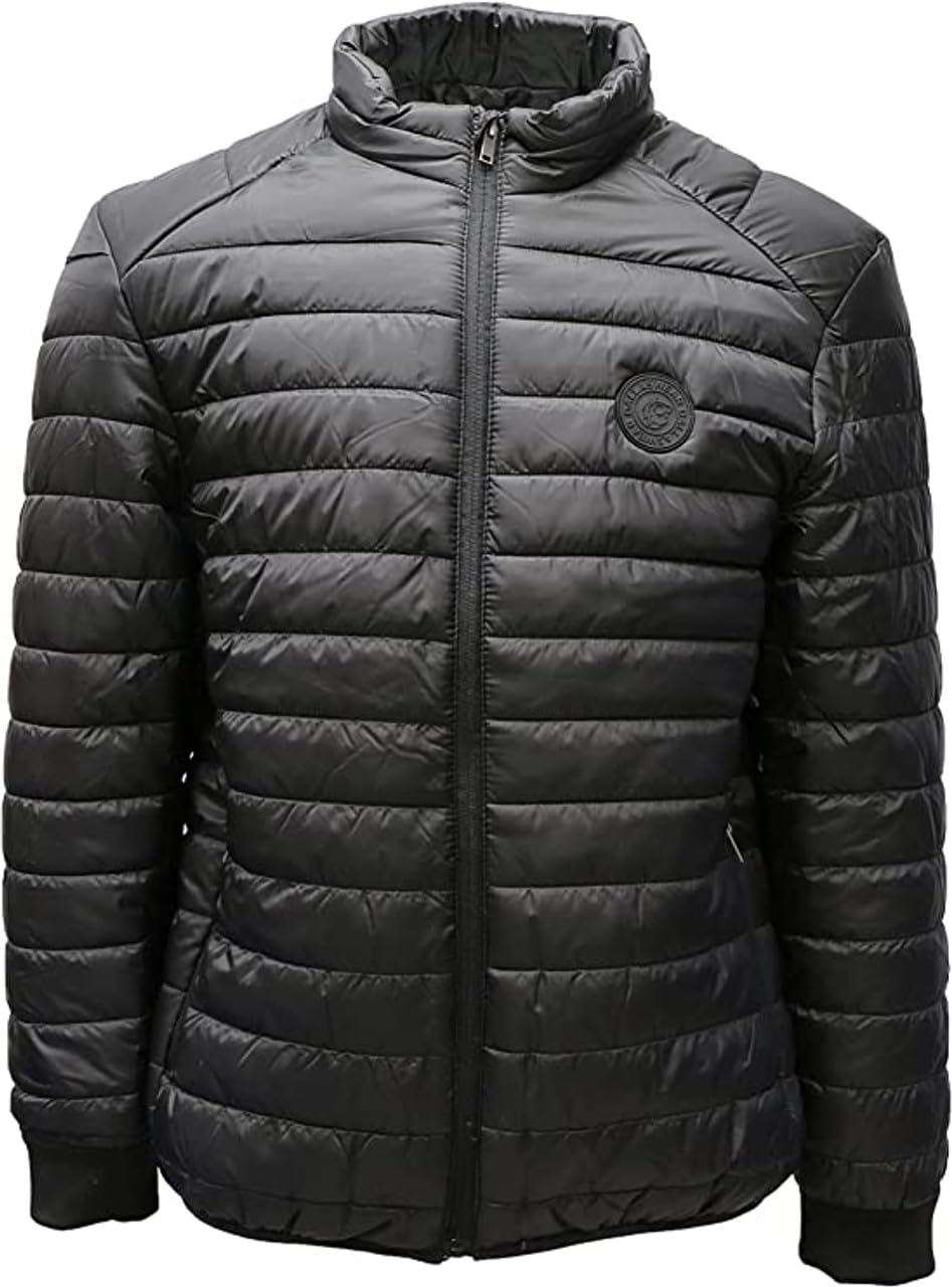 Packaway Puffer Jacket | Warm Lightweight Mens Quilted Bomber Jacket | Ribbed Cuffs | Zip Close Hand Pockets & Pack Away Bag | Quilted Packaway Jacket