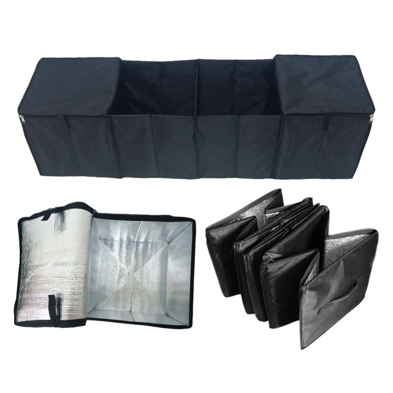 Yardwe 4cuadrículas Caja De Almacenamiento Para Maletero De Coche Organizador De Maletero Plegable Gran Capacidad Compartimentos Contenedor De Almacenamiento Para Automóvil