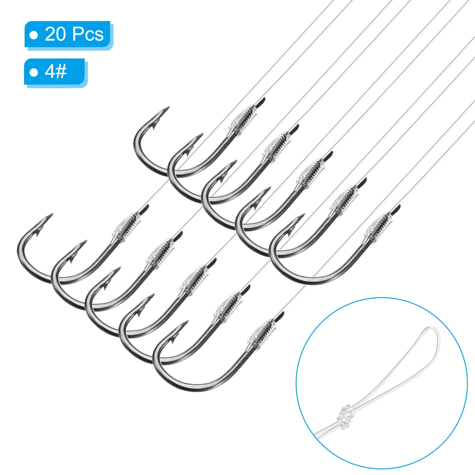 PATIKIL 4# Small Fishing Hooks with 45cm Line - Image 3