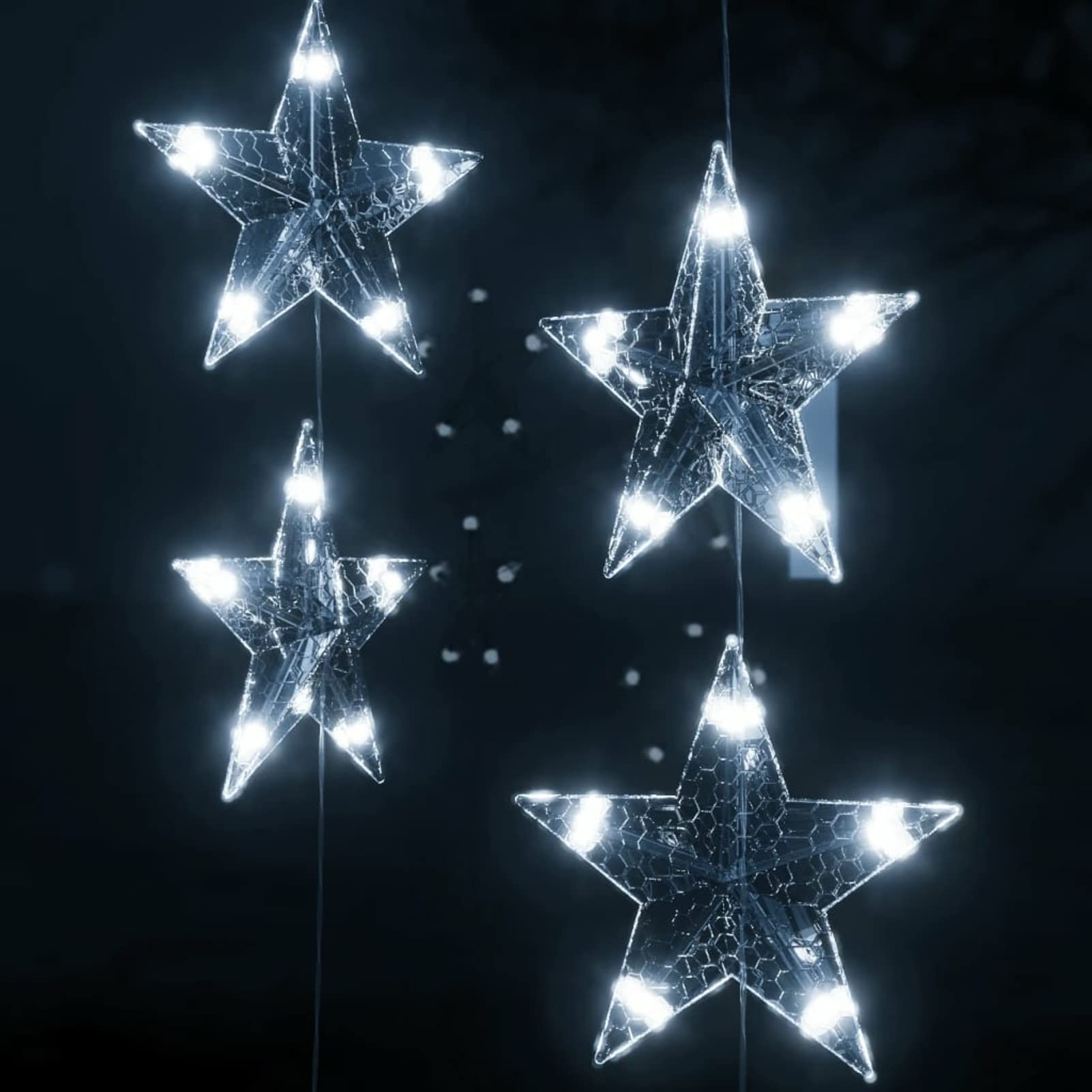 ShGaxin Cortina de Luces Estrellas 500 Leds Blanco cálido 8 Funciones, Luces Navidad Exterior, Guirnalda Luces Interior, Luces Decorativas Habitacion, Decoracion Navidad Hogar, Fairy Lights 328807