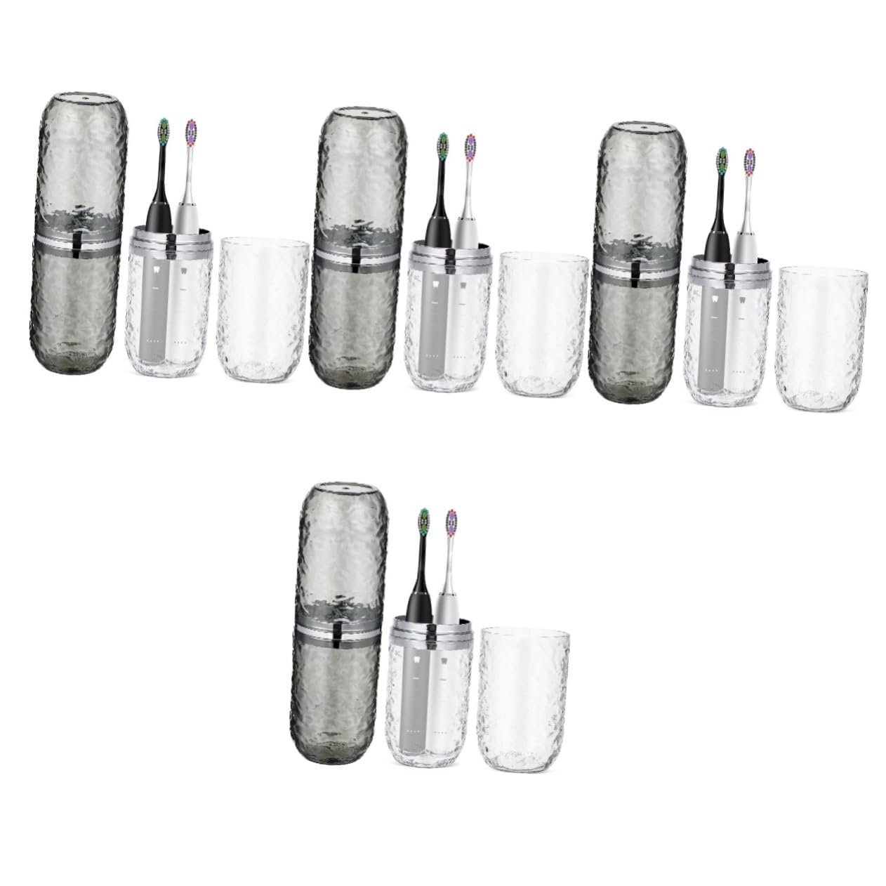 Baluue 8piezas Estuche De Para Cepillos De Dientes Contenedor Tapa Para y Diseño Transparente y