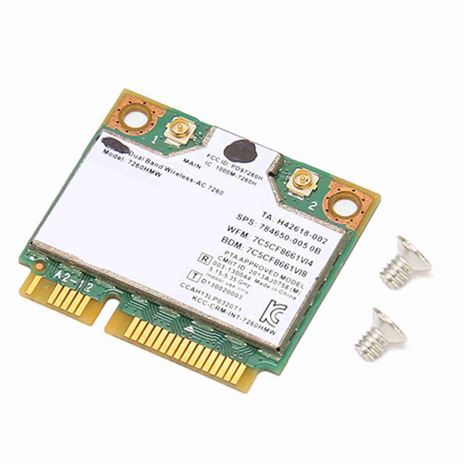 Tarjeta WiFi Universal 2.4G+5G Inalámbrica de Banda Dual Adaptador para 7260AC 867Mbps Bluetooth 4.0 Tarjeta de Red WiFi Tarjeta Soporte 802.11ac/a/b/g/n Soporte para 16F4 16GC 1763