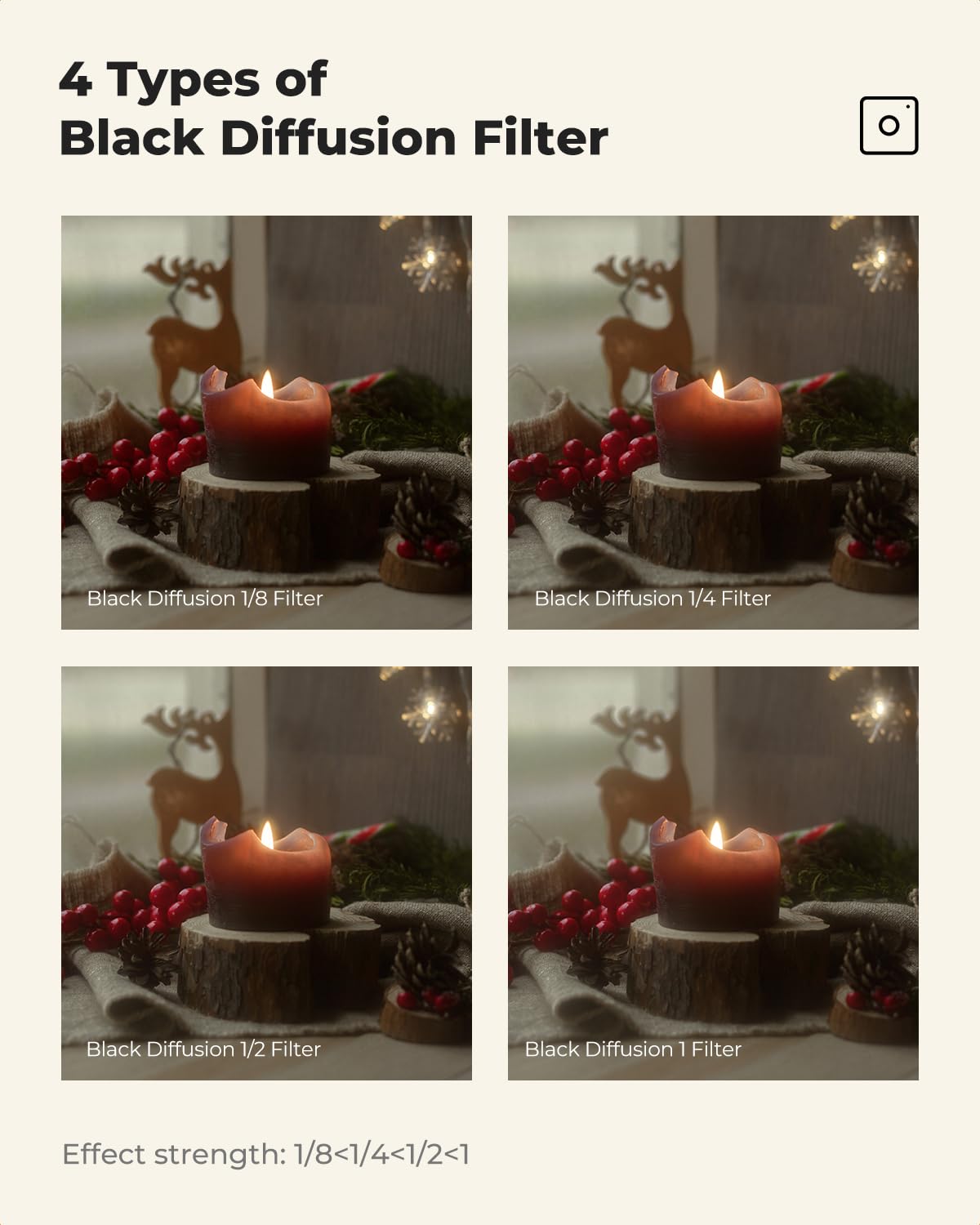 K&F Concept Filtre Black-Mist 1/8 95 Mm – Diffusion Cinéma, Effet Peau Douce, Nano Revêtement