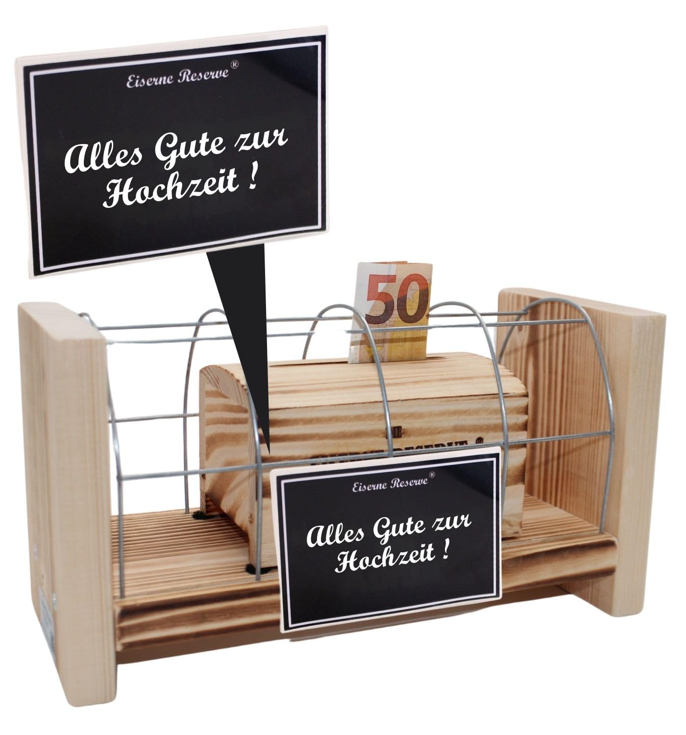 Hochzeitsgeschenk für Brautpaar Geld - Eiserne Reserve Gitterbox Geldgeschenk - lustige Geschenkidee Geldgeschenk Geld verschenken verpacken -s- Alles Gute zur Hochzeit