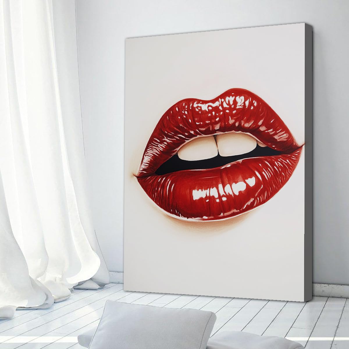 TOANGWALL Red Lips Modern Pop Art Pintura de Cartel Estético Pintura de Póster Estética Estampado de Moda Estampado para la decoración del dormitorio del salón 70x100cm