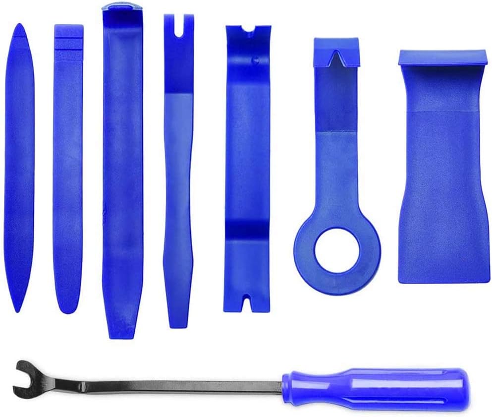 Auto Trim Removal Tool Set, Elecdon For Car Audio Dash Door Panel Installer Pry Tool Window Molding Fastener Remover Tool Kit (Blue) Auto Trim Removal Tool Kit Auto Trim Removal Tool Kit, 8 Pcs