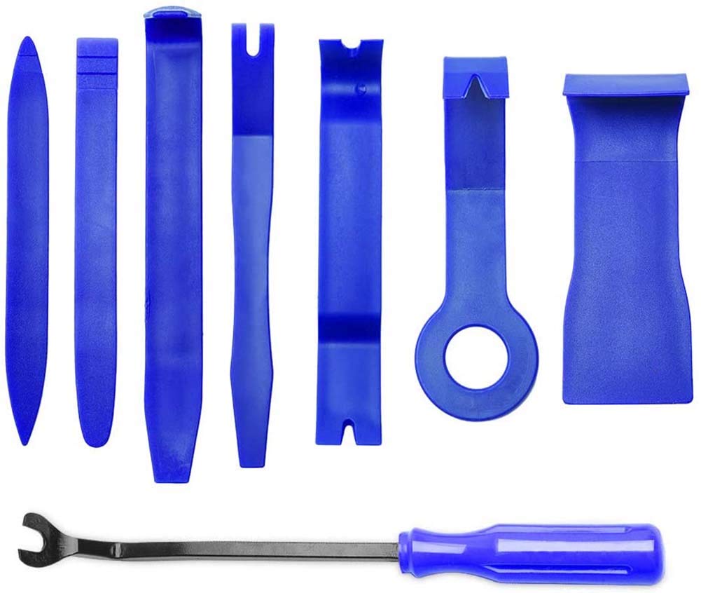 Auto Trim Removal Tool Set, Elecdon For Car Audio Dash Door Panel Installer Pry Tool Window Molding Fastener Remover Tool Kit (Blue) Auto Trim Removal Tool Kit Auto Trim Removal Tool Kit, 8 Pcs