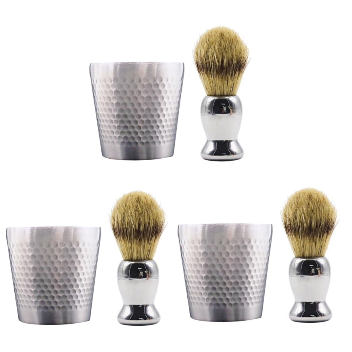 Beavorty 3juegos Para Hombre Brocha y Tazón De Jabón Kit De Cuidado Personal Para Rasurado y Limpieza Facial Para San Valentín y Día Del Padre
