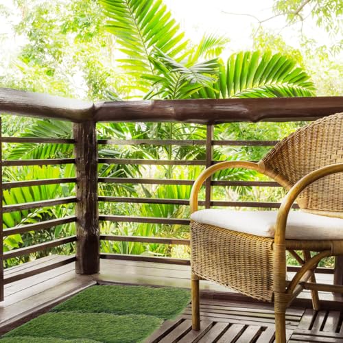 Césped artificial decorativo para terraza y balcón con diseño entrelazado 5