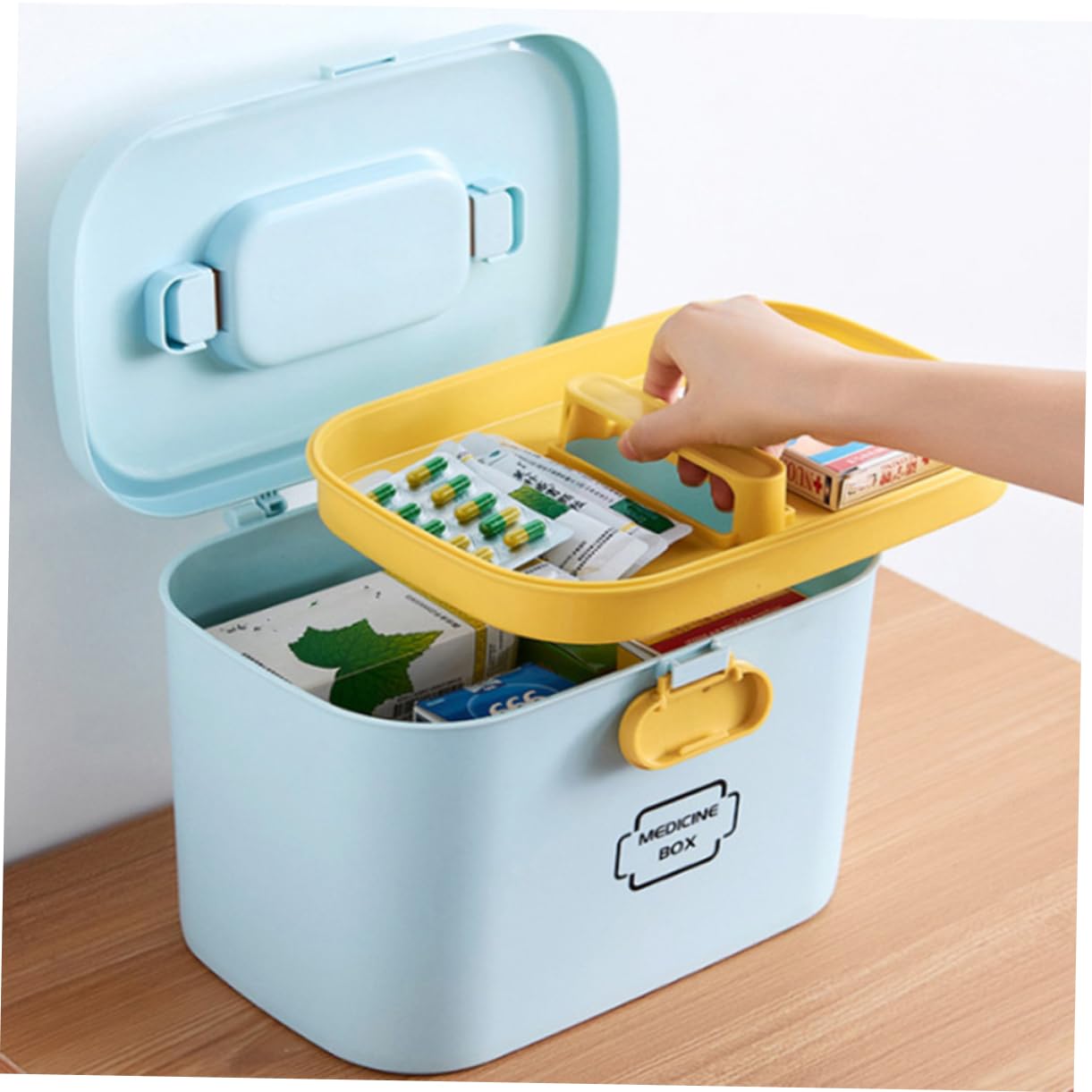 Boîte Organisateur De Stockage De Médicaments Conteneur Rose Étui D'Aide Pilule Médicaments Pot Congélateur Thermostat Mini Compartiment De Portable Bac D'Alimentation