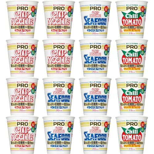 カップヌードルPRO 3種アソート(計16個) 高たんぱく & 低糖質 日清食品 カップ麺 詰め合わせ 箱買い - Cup Noodles - 商品画像