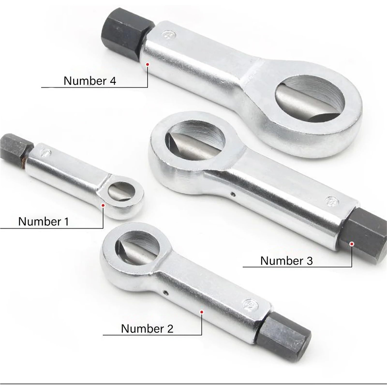 Juego de separadores de Tuercas y Tornillos, Herramientas for Quitar Tuercas oxidadas, Extractor de Tuercas de Acero(11A)