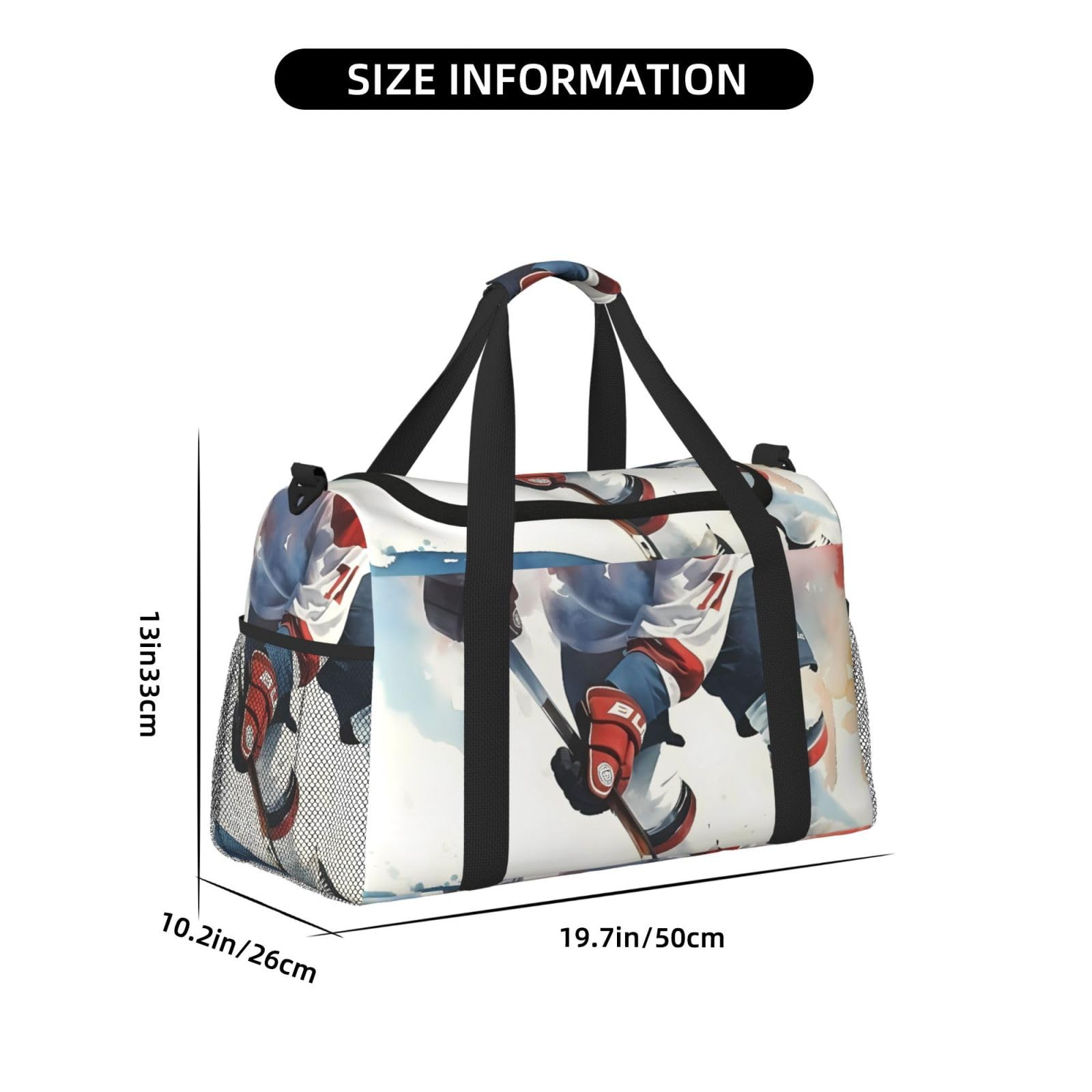 Sac de sport de hockey sur glace résistant à l'eau, sac de voyage, sac de sport, sac fourre-tout de sport et week-end pour homme et femme