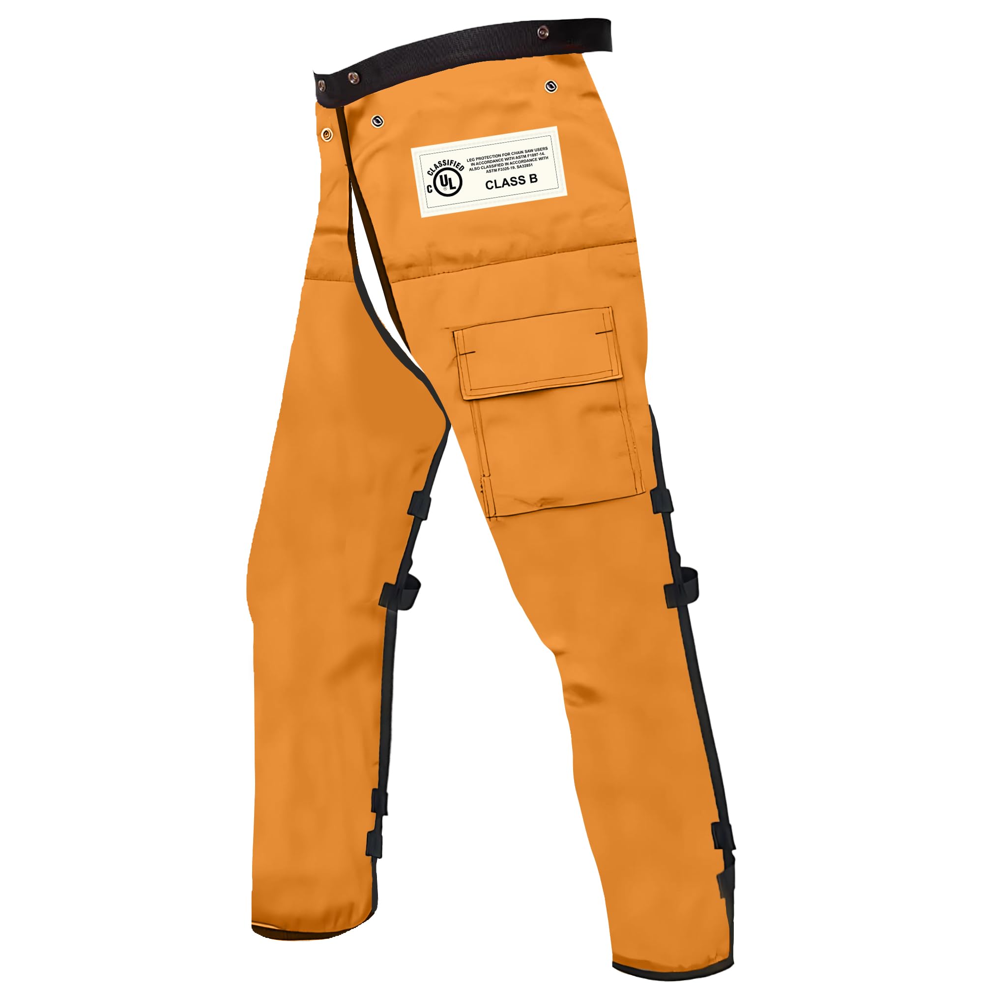 MGP SUPPLY Chaparreras para motosierra para hombre, estilo delantal con bolsillo y cinturón ajustable, equipo de seguridad