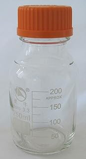 Borosilicate Glass Round Lab Media Storage Bottles, Tissue Culture Media Bottle, with Cap, Autoclavable (500 ml)