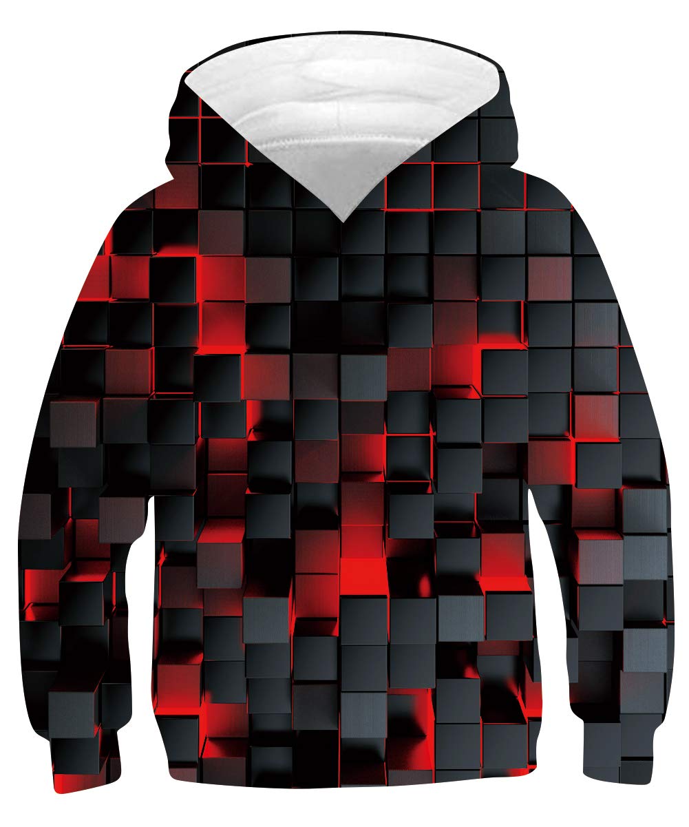 kids4ever Unisex Kinder Hoodie 3D Lustig GedrucKt Kapuzenpullover Langarm Pullover Hoodies Sweatshirt für Jungen Mädchen mit Tasche Alter 6-16