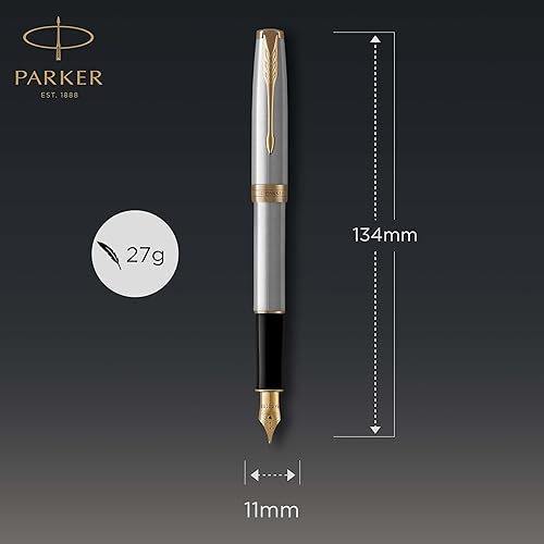 Miniatura 3 de PARKER Sonnet 1931473 pluma estilográfica laca roja con decoración dorada y punta fina dorado Stainless Steel and Gold
