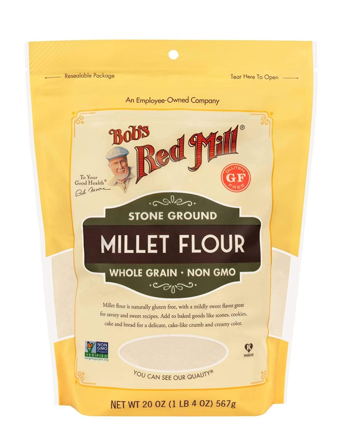 Bob's Red Mill Millet Flour, 20 Oz (Pack of 4)