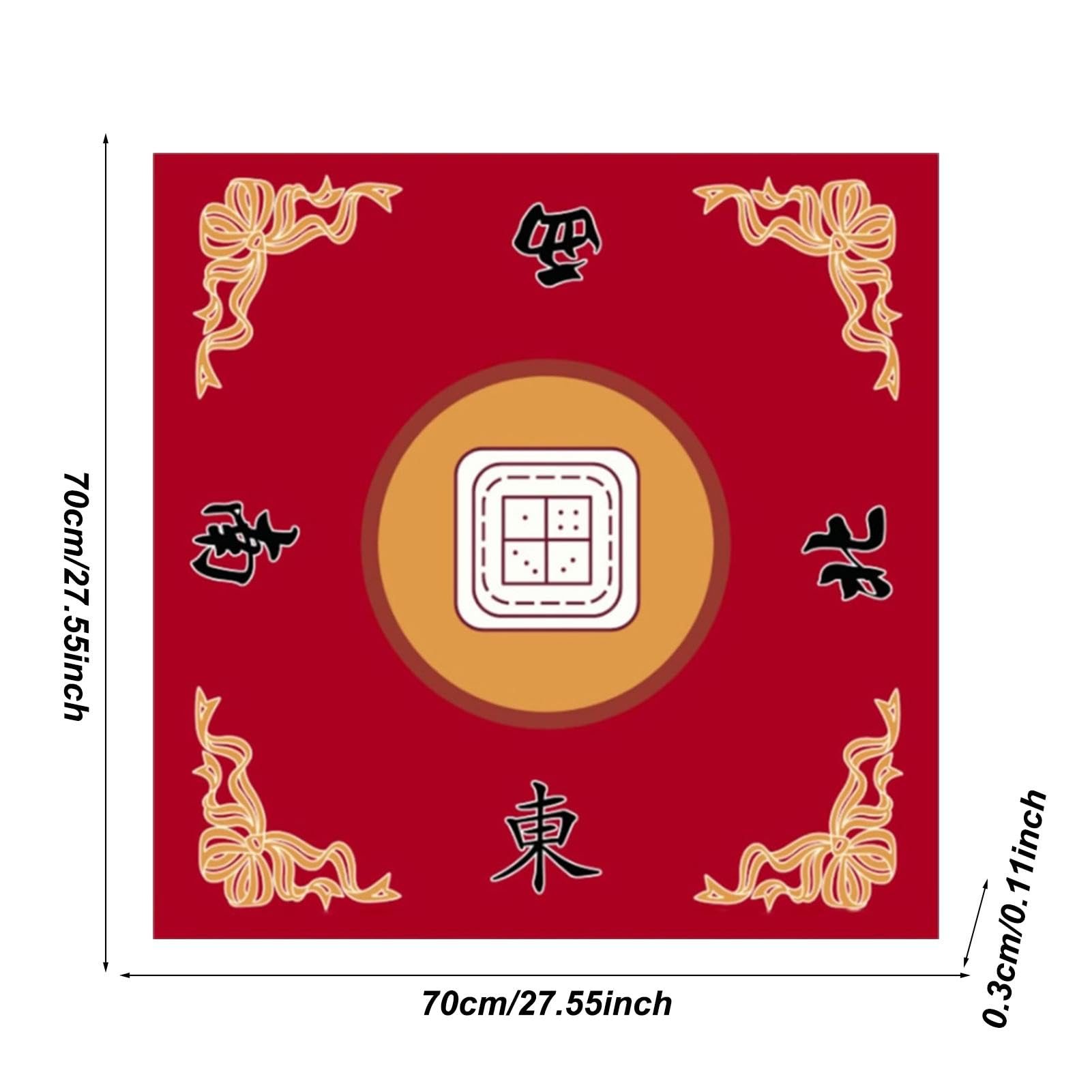 Gkumgwo Tapis Antidérapant Pour Mahjong - 70 X 70 Cm - 7 Motifs - Protection Table, Réduction Bruit - Diatomite