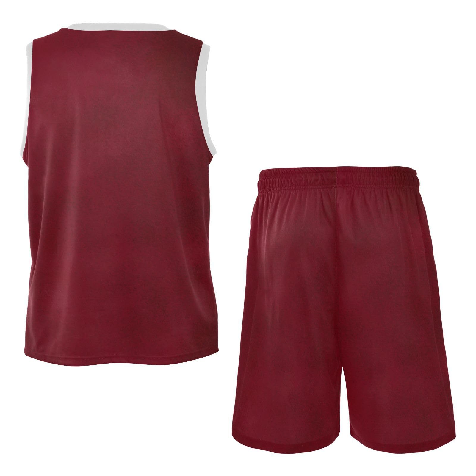 Smudge Burgundy Red Basketball Jersey and Short, Custom Basketball Jersey and Shorts, Jersey Training, Team Jersey, Medium