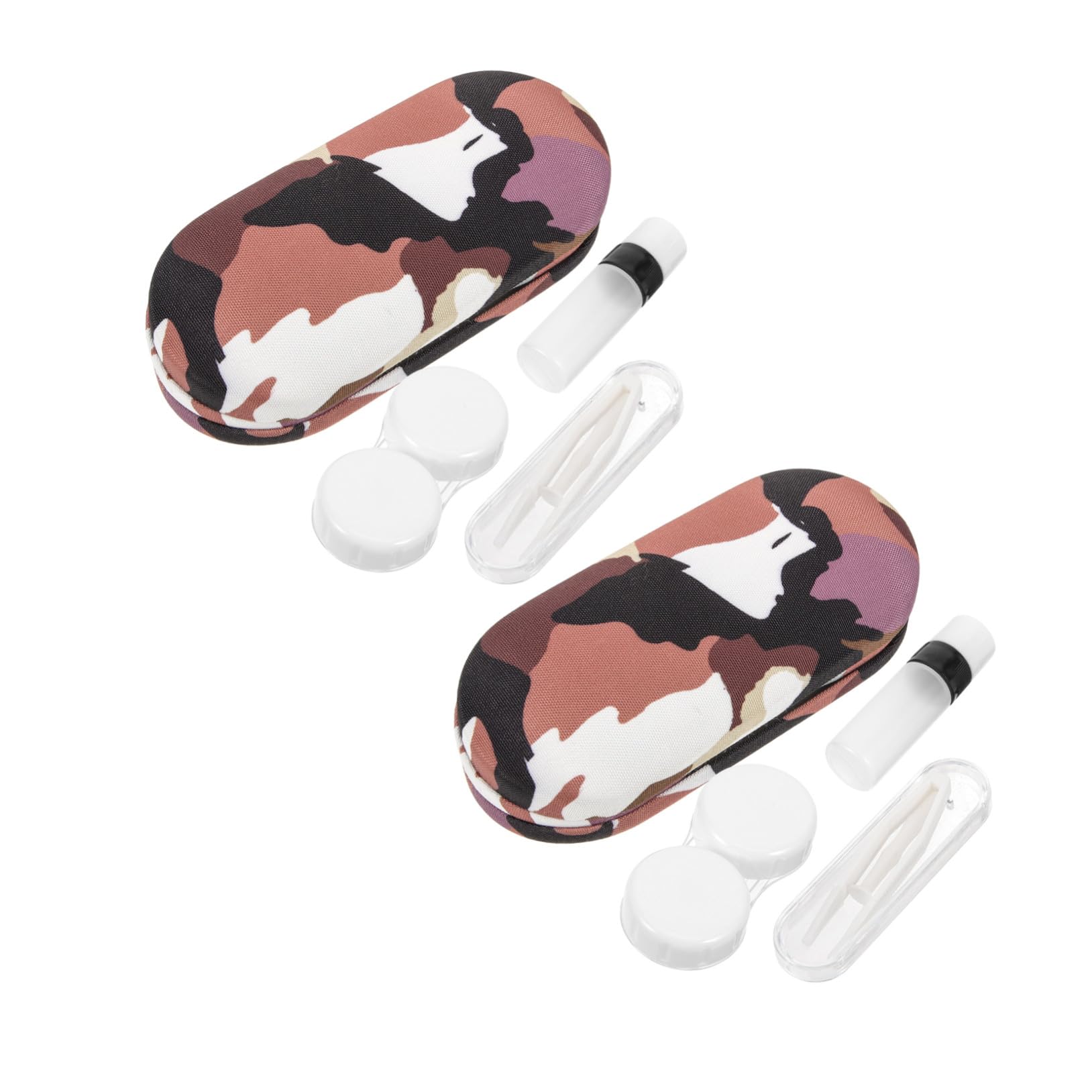 Vaguelly 2ensembles Étui à Lunettes Double Boîte Rigide pour Soleil Protection Compacte avec Compartiments Séparés pour Organisation Facile