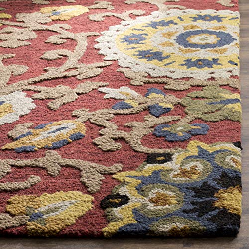 Safavieh Blossom Collection 5' X 8' Red / Multi Blm401C Handmade Premium Wool Area Rug #TOP7