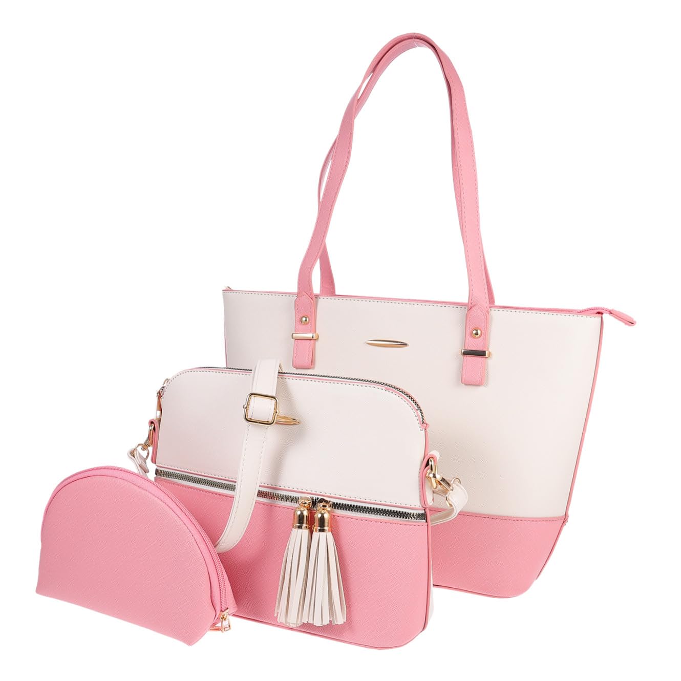 PACKOVE Bolso con Compartimentos de Pu para Mujer Conjunto de Bolso de Mano de Hombro con Gran Capacidad y Estilo Moderno para Ocio y Compras Color Aleatorio