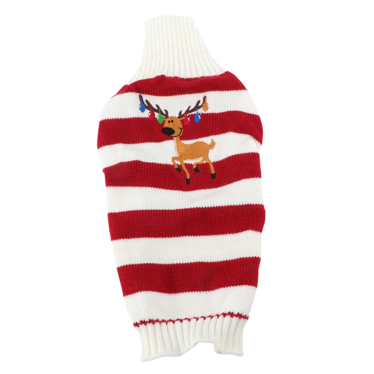 Levemolo Hundepullover mit Elchmuster für Haustiere Rot aus Acrylfasern Ärmellos Hält Warm Hundekleidung für Winterliche Weihnachtsfeier
