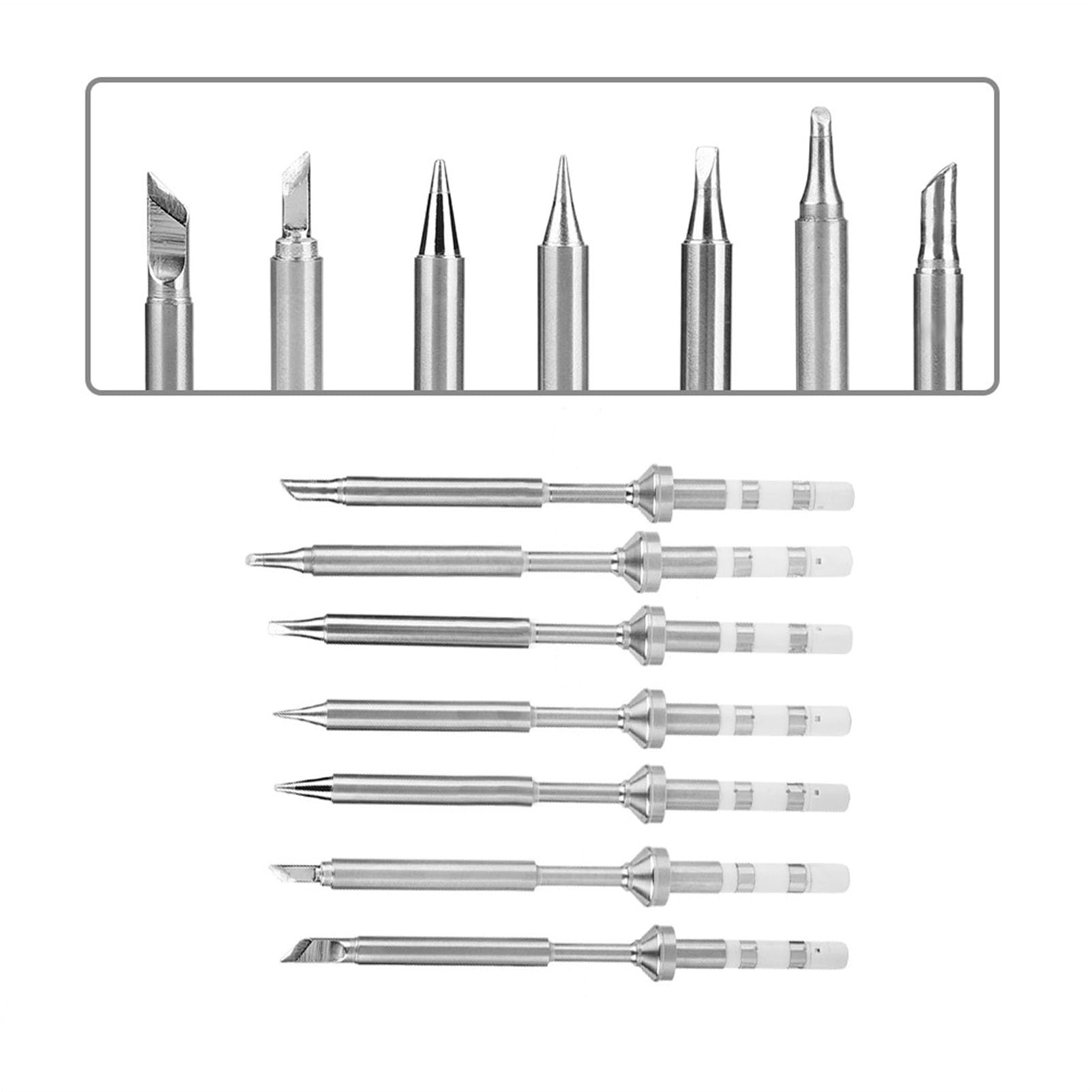 Hidyliu Set di Punte di Ricambio per Saldatore con 7 Mini Opzioni in Acciaio Inossidabile per TS100, Elevata Durezza e Riscaldamento Rapido, Perfette per L'elettronica Fai-da-te (#1)