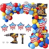 131 Pcs Labor Day Balloons Garland Arch Kit Patriotic Balloons Party Decorations for Labor Day Party Supplies